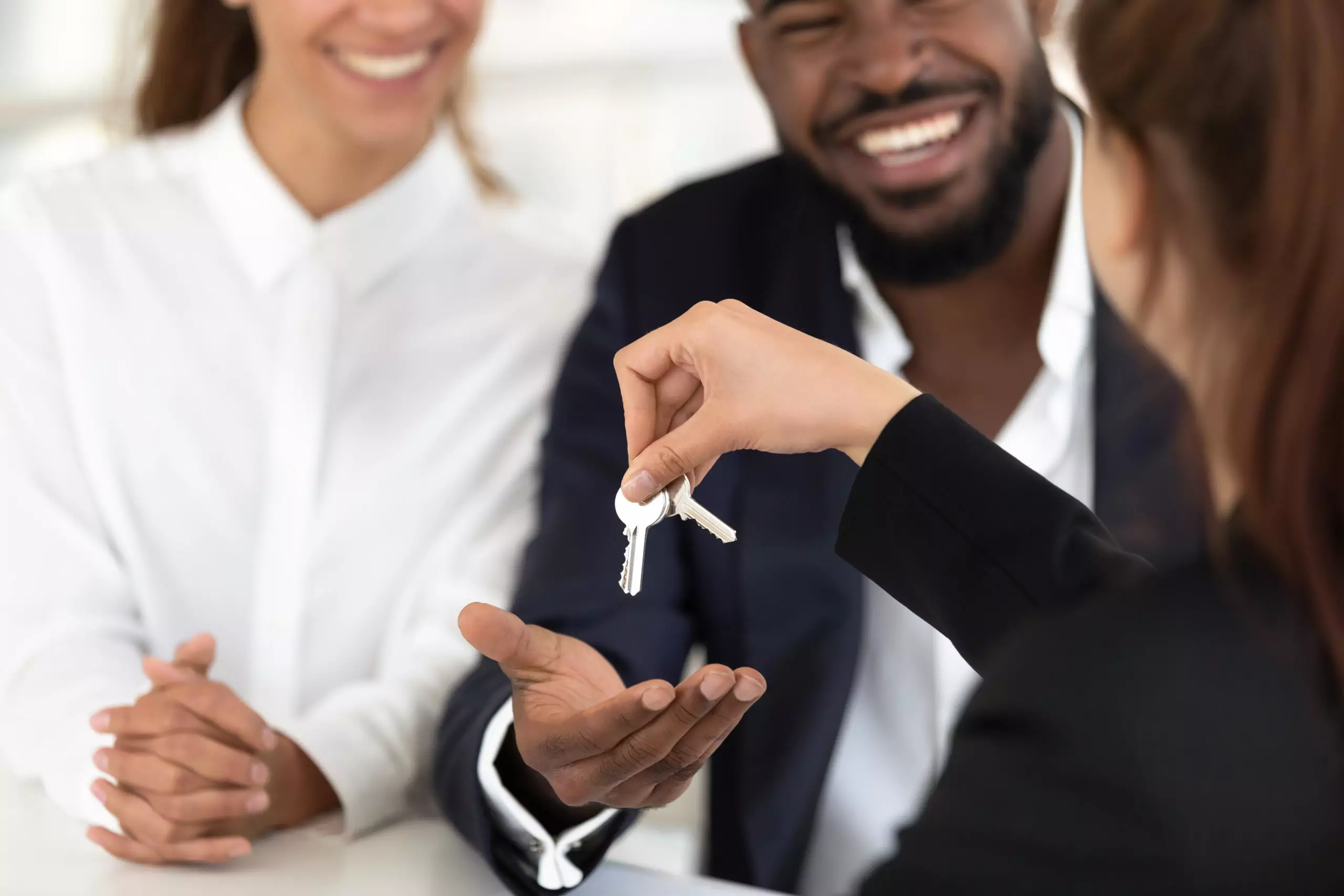 Young couple meeting with a lender